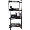 Ver imagem 4 de Kit Mesa Cavalete 135 cm com Estante 4 Prateleiras Estilo Industrial Form Preto Onix - Lyam Decor