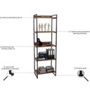 Ver imagem 6 de Kit Mesa Cavalete 135 cm com Estante 5 Prateleiras Estilo Industrial Form Nogal - Lyam Decor