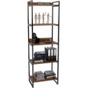 Ver imagem 4 de Kit Mesa Cavalete 135 cm com Estante 5 Prateleiras Estilo Industrial Form Nogal - Lyam Decor