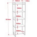 Ver imagem 7 de Kit Mesa Cavalete 135 cm com Estante 5 Prateleiras Estilo Industrial Form Nogal - Lyam Decor