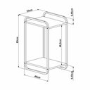 Ver imagem 3 de Mesa Lateral Sofa para Sala 40cm Orgânica Cantos Arredondados e Pés em Metal Cor:Nero com Preto