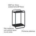 Ver imagem 5 de Mesa Lateral Sofa para Sala 40cm Orgânica Cantos Arredondados e Pés em Metal Cor:Nero com Preto