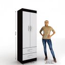 Ver imagem 4 de Guarda-Roupa Solteiro 2 Portas 2 Gavetas Maxi Evidência Móveis