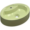Ver imagem 1 de Cuba de Apoio Oval Para Banheiro Onix O43 Verde Acqua - Lyam Decor