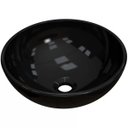 Ver imagem 1 de Cuba de Apoio Redonda Para Banheiro R30W Preto Brilho - Lyam Decor