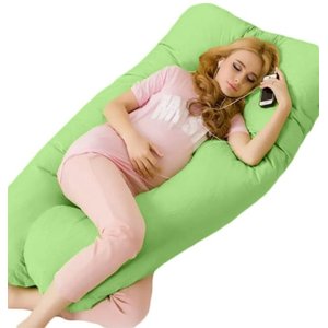 Almofada Extra Grande P/grávida Dormir De Lado Envio Rápido - Verde claro