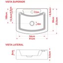 Ver imagem 3 de Cuba de Apoio Retangular Para Banheiro RT41 Aria Branco - Lyam Decor