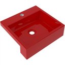 Ver imagem 1 de Cuba de Semi Encaixe Quadrada Para Banheiro XQ395 Vermelho - Lyam Decor
