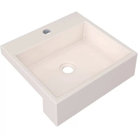 Cuba de Semi Encaixe Quadrada Para Banheiro XQ395 Bege - Lyam Decor