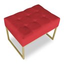 Ver imagem 4 de Kit 02 Puffs Lisa Suede Base Metálica Industrial Dourado - Pallazio Vermelho