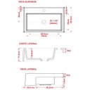 Ver imagem 3 de Cuba de Semi Encaixe Retangular Para Banheiro XRT55 Cinza - Lyam Decor