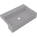 Ver imagem 1 de Cuba de Semi Encaixe Retangular Para Banheiro XRT55 Cinza - Lyam Decor