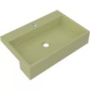 Ver imagem 1 de Cuba de Semi Encaixe Retangular Para Banheiro XRT55 Verde Acqua - Lyam Decor