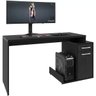 Mesa para Computador Notebook PC Gamer 1 Porta 1 Gaveta Shark Preto Ônix - Lyam Decor - 3