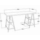 Ver imagem 7 de Kit 01 Mesa Cavalete 135 cm com Estante 3 Prateleiras Estilo Industrial Form Carvalho - Lyam Decor