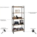 Ver mais imagens de Kit 01 Mesa Cavalete 150 cm com Estante 5 Prateleiras Estilo Industrial Form Carvalho - Lyam Decor
