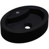 Cuba de Apoio Oval Para Banheiro Onix O43 Preto Fosco - Lyam Decor - 1