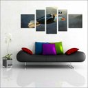 Ver imagem 1 de Quadro Decorativo Animais Ave Águia Salas Interiores Mosaico 5 Peças Com Moldura