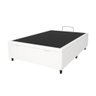 Base Cama Box com Baú Solteiro, Queen, Casal, King Corino Branco - Branco - Casal - 1