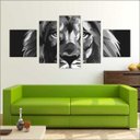 Ver imagem 3 de Quadro Decorativo Leão Abstrato Animais Salas Decorações Interiores Com Moldura