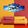 Quadro Decorativo Avião Aeronave Salas Interiores Mosaico 5 Peças Com Moldura - 2