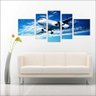 Quadro Decorativo Avião Aeronave Salas Interiores Mosaico 5 Peças Com Moldura - 3