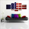 Quadro Decorativo Bandeira Dos Estados Unidos Países Salas Interiores Mosaico 5 Peças Com Moldura - 1