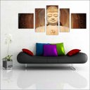 Ver imagem 1 de Quadro Decorativo Buda Budismo Budista Salas Interiores Mosaico 5 Peças Com Moldura