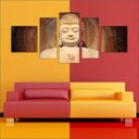 Ver imagem 4 de Quadro Decorativo Buda Budismo Budista Salas Interiores Mosaico 5 Peças Com Moldura