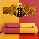 Ver imagem 4 de Quadro Decorativo Buda Budismo Budista Salas Interiores Mosaico 5 Peças Com Moldura