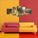 Ver imagem 2 de Quadro Decorativo Católicos Jesus Cristo Religião Salas Interiores Mosaico 5 Peças Com Moldura