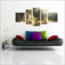 Ver imagem 3 de Quadro Decorativo Católicos Jesus Cristo Religião Salas Interiores Mosaico 5 Peças Com Moldura