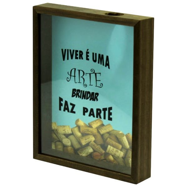 Quadro Porta Rolha 20X25 Viver é Uma Arte Brindar Faz Parte ArtFrame - 2