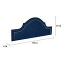 Ver imagem 3 de Cabeceira Casal Curva Luxo Estofada 140x60 - Suede Azul Marinho - Tachas Fume
