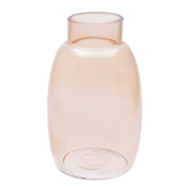 Vaso vidro Neck marrom rosado 9x9x15,5 cm Urban - 2