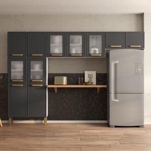 Cozinha de Aço Completa 3 Peças Grafite Bella Bertolini