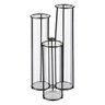 Vaso 3 tubos vidro base metal preto 12x11x25,5 BTC - 1
