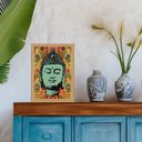 Ver imagem 1 de Quadro Moldura Dourada Buda Boho Retrô 45x34cm:com Acetato
