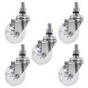 Ver imagem 1 de 5 Rodizio Roda Giratório Gel 35mm Parafuso Espiga Rosca Anti Risco 150kg