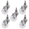 5 Rodizio Roda Giratório Gel 35mm Parafuso Espiga Rosca Anti Risco 150kg - 1