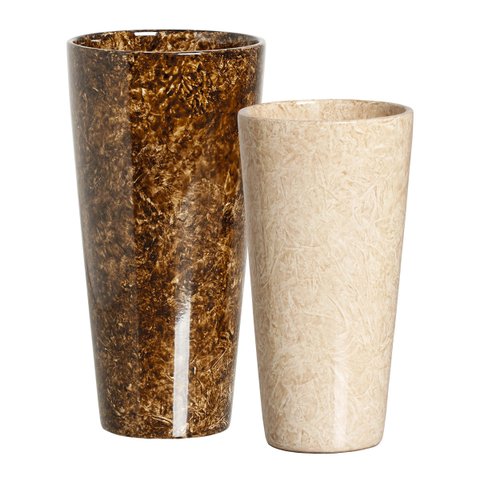 Vaso Decorativo de Cerâmica para Sala de Jantar Firenze Marrom e Bege Petra Joelma Decorações