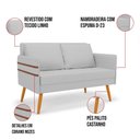 Ver imagem 7 de Kit 01 Namoradeira e 02 Poltronas Linho Cinza A05 Castanho