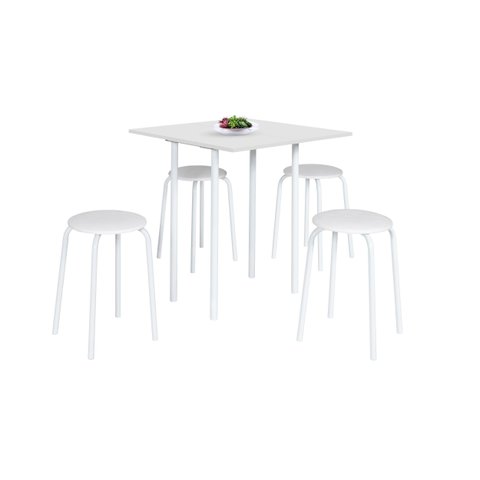 Conjunto de Mesa Dobrável com 4 Banquetas Expert Branco