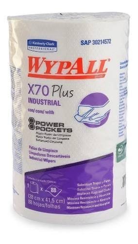 Pano Wiper Wypall X70 Plus Rolo Kimberly Clark com 88 Folhas