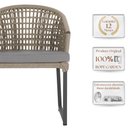 Ver imagem 3 de 2 Cadeira Noronha Aluminio Micro Pintura Preta, Tr. Telinha Corda Nautica Rami, Estofado - Grafite