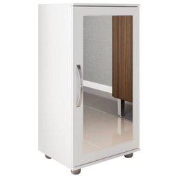 Sapateira com Espelho Flávia 1 Porta Branco - Poliman - 1