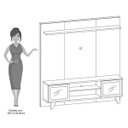 Ver imagem 5 de Estante Home Painel para TV até 60 Pol. Marchê Chevron/Off White - HB Móveis