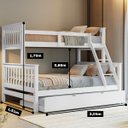 Ver imagem 2 de Treliche Casal Solteiro Madeira Maciça C/ Cama Aux Solteiro