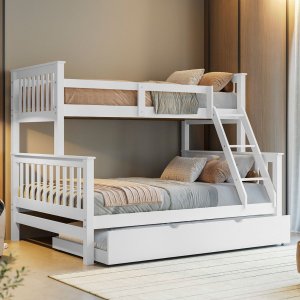 Treliche Casal Solteiro Madeira Maciça C/ Cama Aux Solteiro