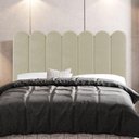 Ver imagem 4 de Cabeceira Cama Box Casal King Size Lana 195cm Sintético Bege - Abmaza